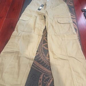 Fashion Nova Tan Wide Leg Pants